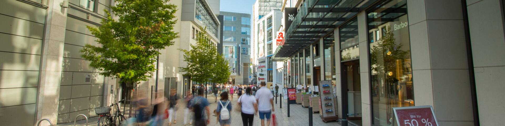 Dortmund City Centre which includes signage