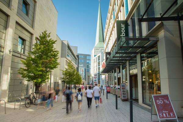 Dortmund City Centre which includes signage