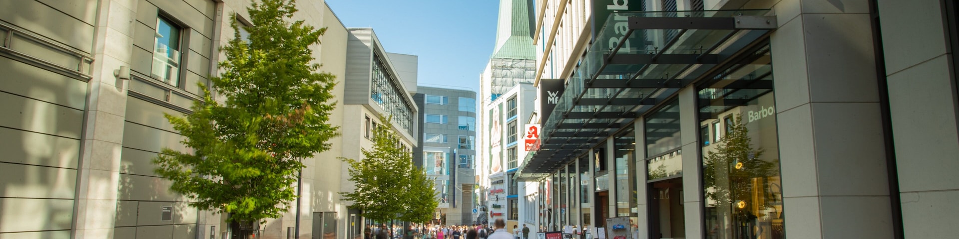 Dortmund City Centre which includes signage