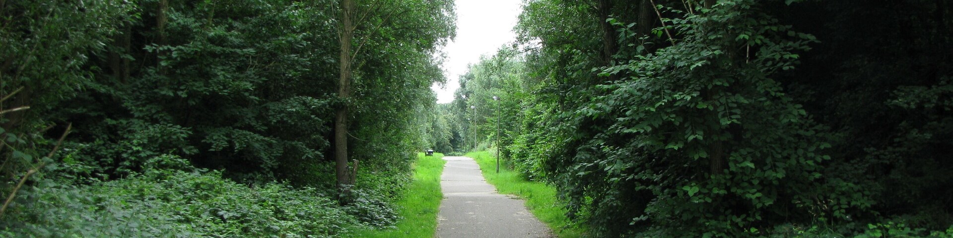 der Fuß- und Radweg in der südlichen Verlängerung der Straße Lacher Broch im Schutzgebiet Faulbach und Brachflächen südlich Schlagbaumsweg
