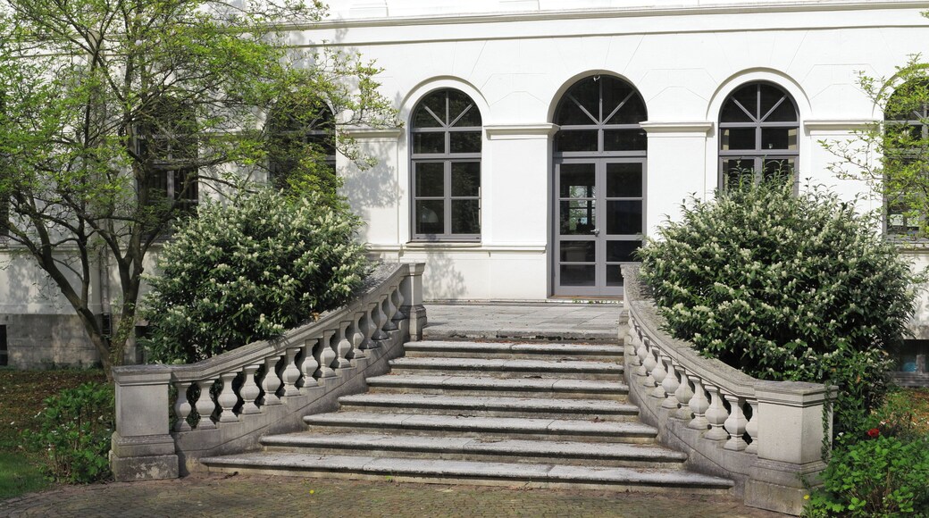 Braunschweig: die Freitreppe auf der Gartenseite der Villa von Bülow.