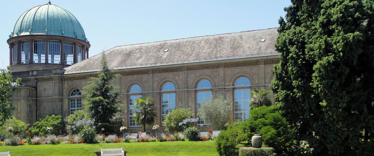 Orangery / State art gallery of Karlsruhe shot from the botanical garden