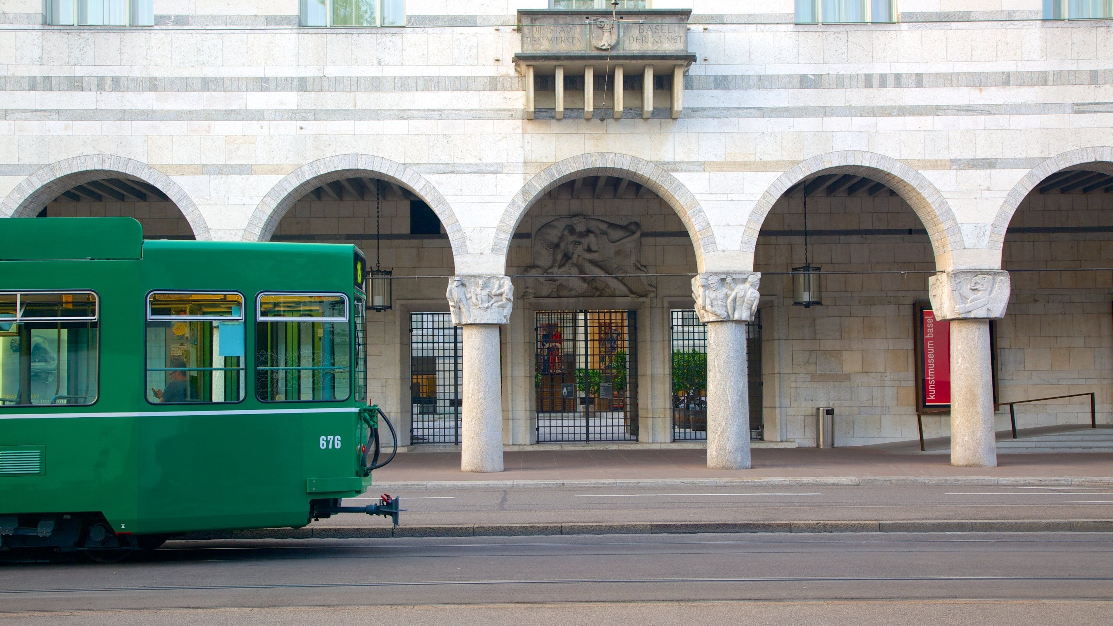 Basel City Centre showing heritage elements and railway items