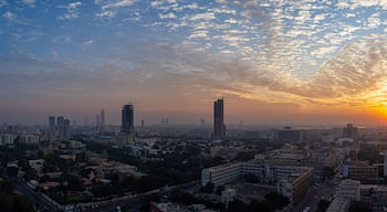 sunset panorama of city of Karachi, Pakistan