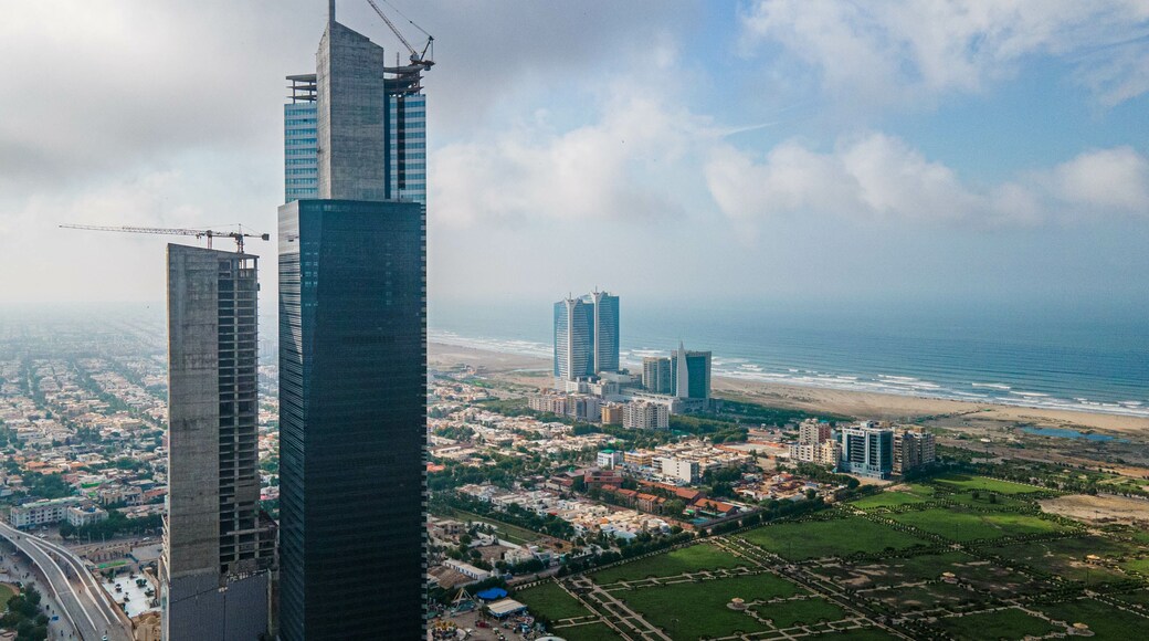 Bahria Icon Tower is an under-construction skyscraper complex in the seaside municipality of Clifton in Karachi, Pakistan. The complex includes a 62-story tower, which at 300 meters, is the tallest b