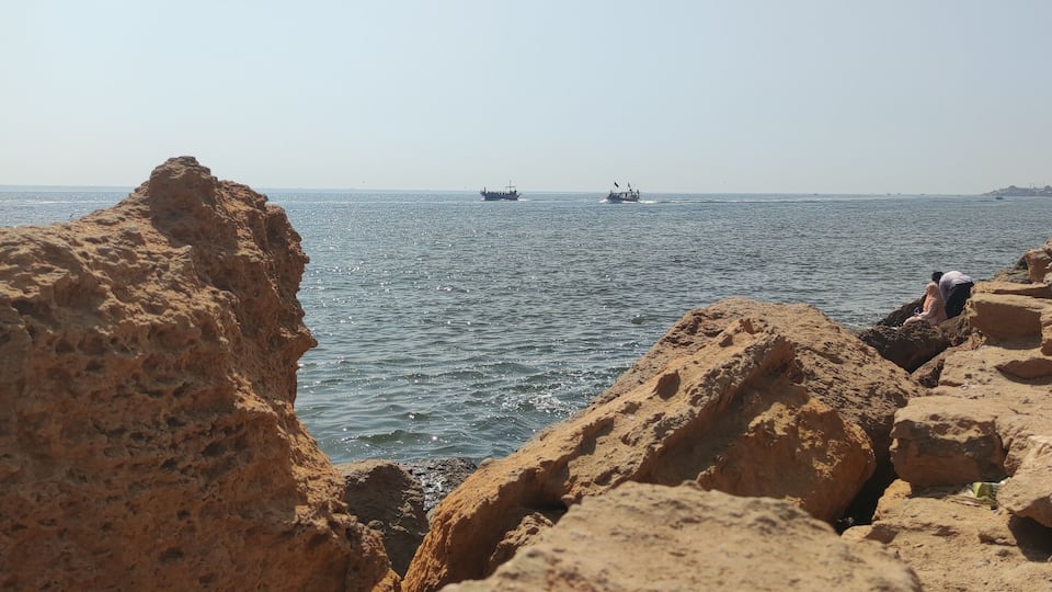 KARACHI, PAKISTAN - FEBRUARY 17, 2021: IMAGE TAKEN OF THE BEAUTIFUL SEA DURING DAY TIME IN KARACHI PAKISTAN.