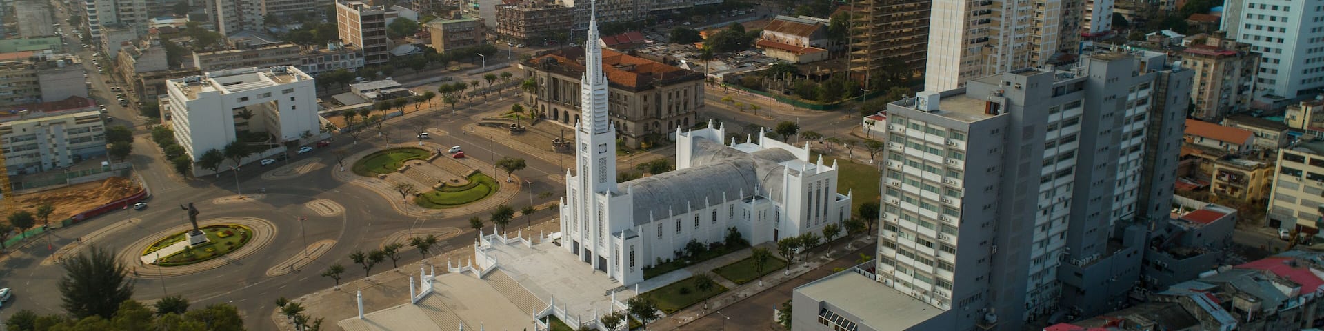 Drone view of Cathedral of Our Lady of the Immaculate Conception - Maputo Mozambique Africa
