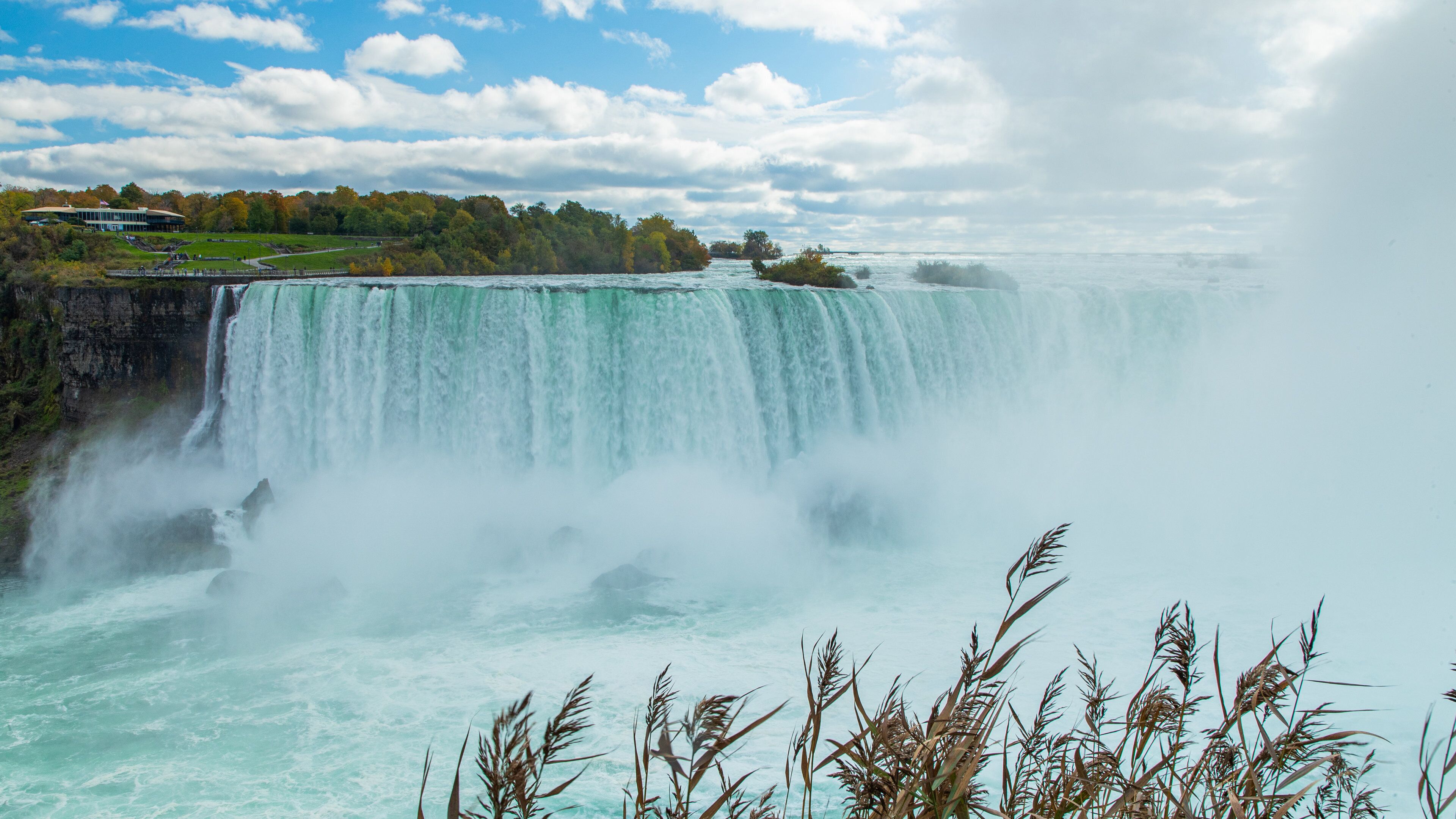 Fallsview showing mist or fog and a waterfall