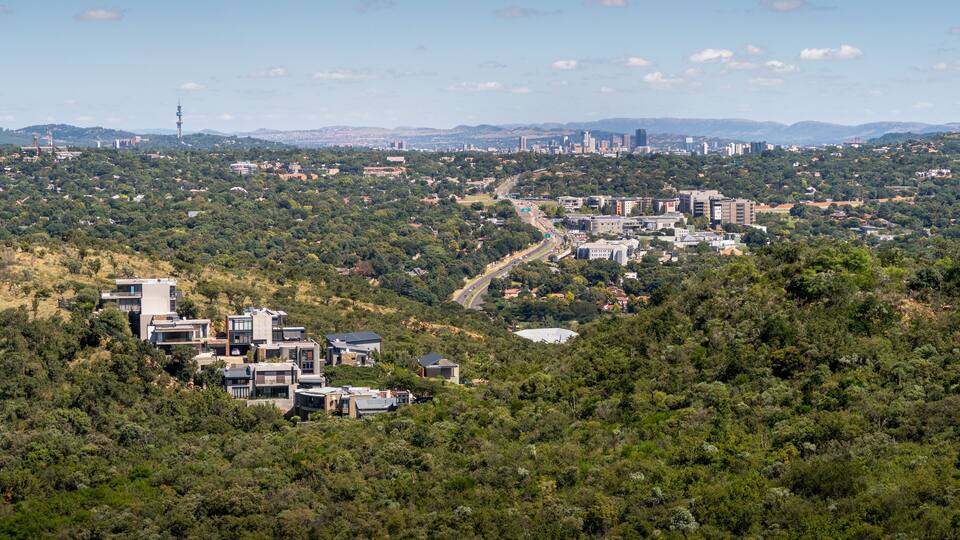 View over Pretoria suburbs towards the downtown core.