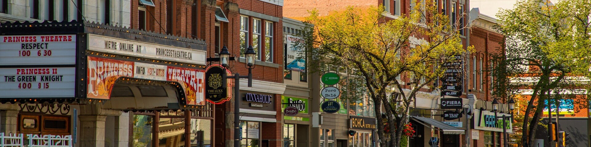 Whyte ave featuring heritage elements and a small town or village
