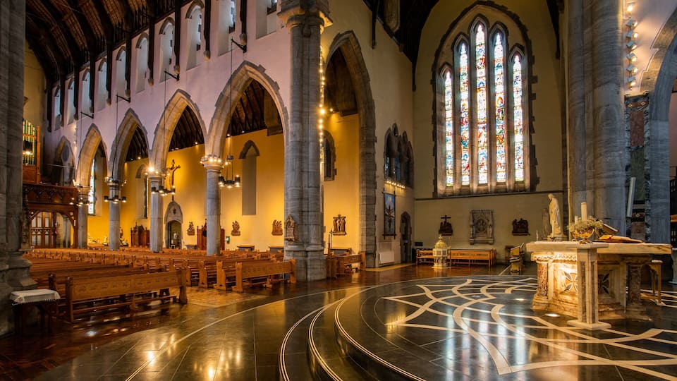 Limerick City Centre featuring interior views, a church or cathedral and heritage elements