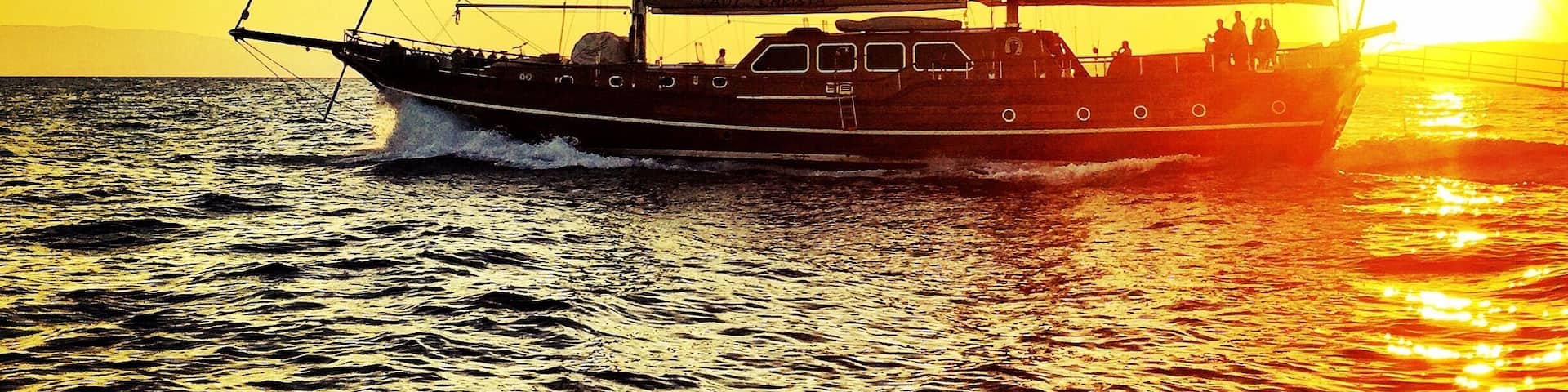 Besutiful gulet on sunrise