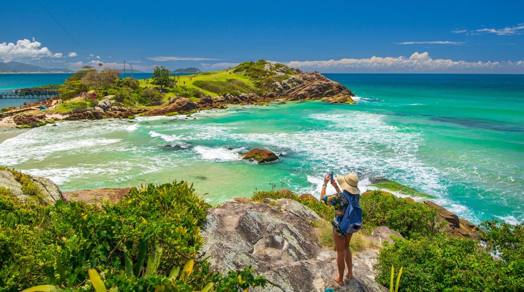 Taking a Photo at Matadeiro and Armação Beach in Florianópolis, Santa Catarina Brazil