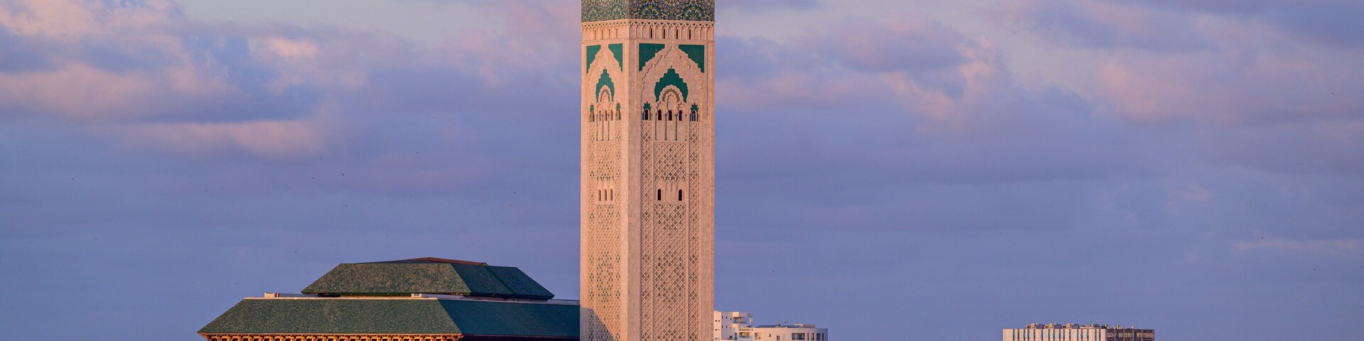 Landscape Of hassan 2 mosque in casablanca morocco