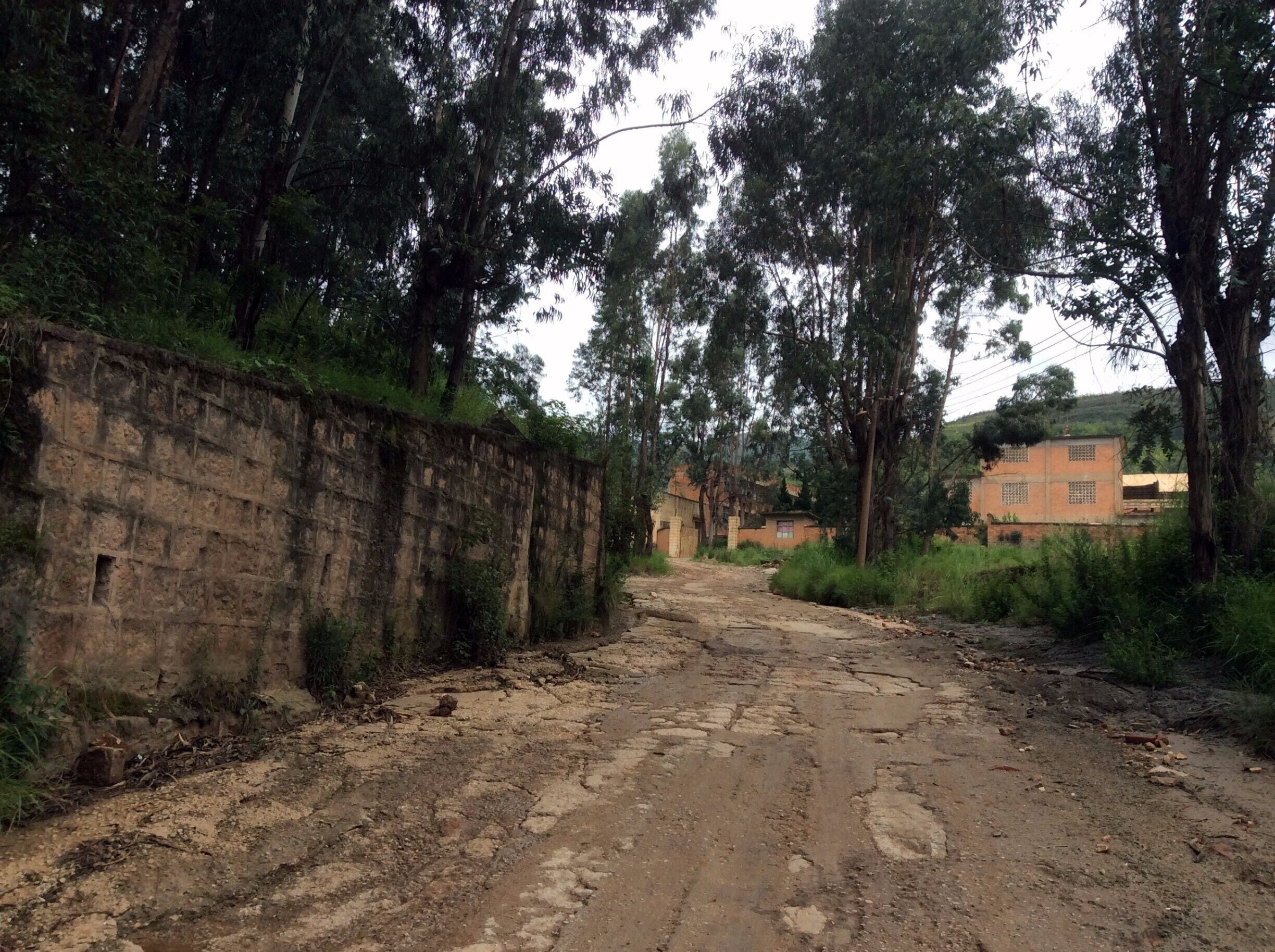 I have always loved just wandering around.  There is something so freeing about this and it almost always leads to interesting experiences and a chance to view real, if not overly beautiful places.

This is on a road heading up 长虫山(ChangChong Shan) - Snake Mountain.  There is a more accessible road opposite HongYun Road which I will post later.  That route is also the one to take if you want to bike up the mountain.

I am not sure if people are living here or just doing work here (there is some farming and they are building an ecological park half-way up the mountain), but it has this I have been forgotten but I am still surviving feel about the place.