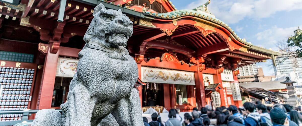 東京都千代田区神田にある神社の初詣の風景