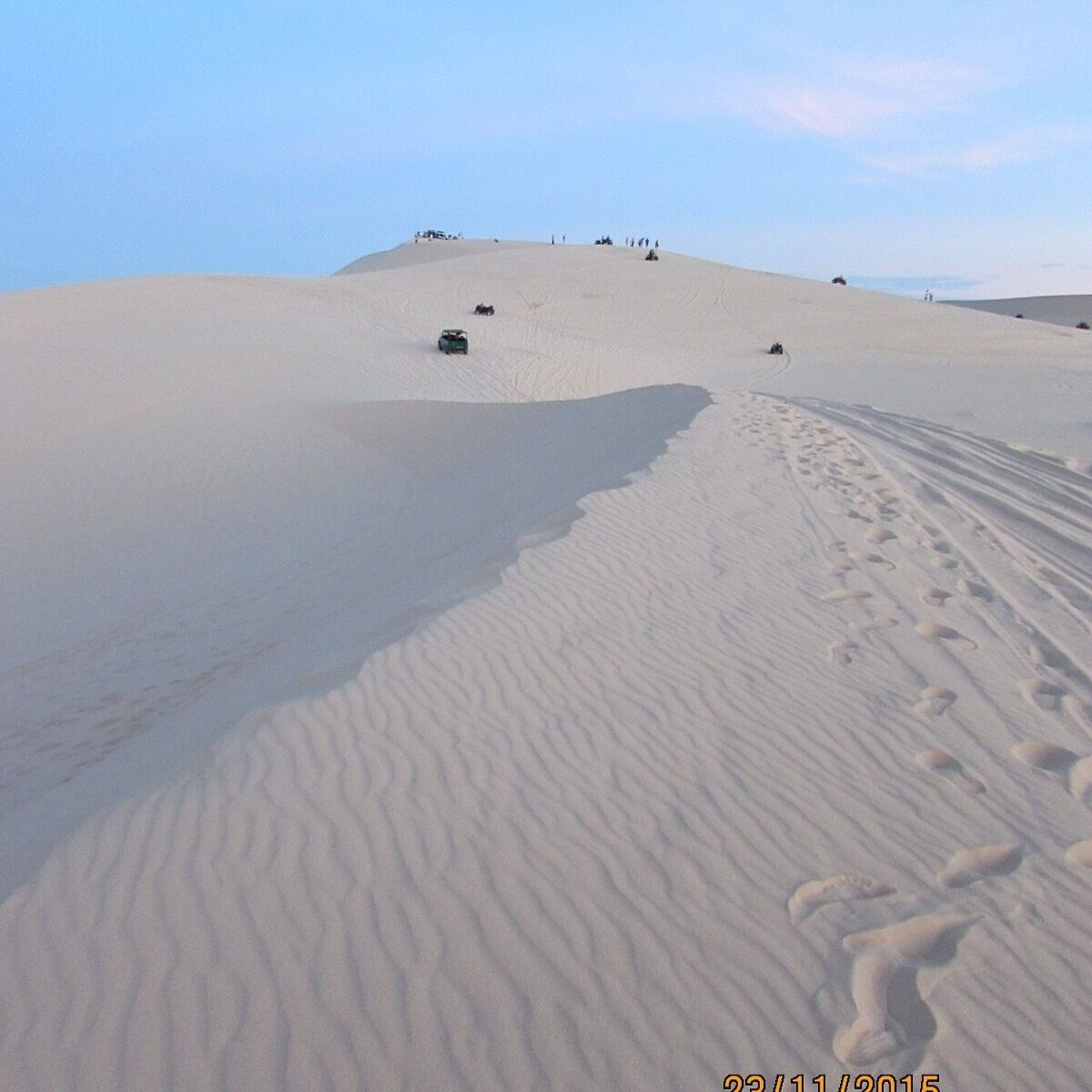 Up at 4am to see the sunrise over the white sand dunes