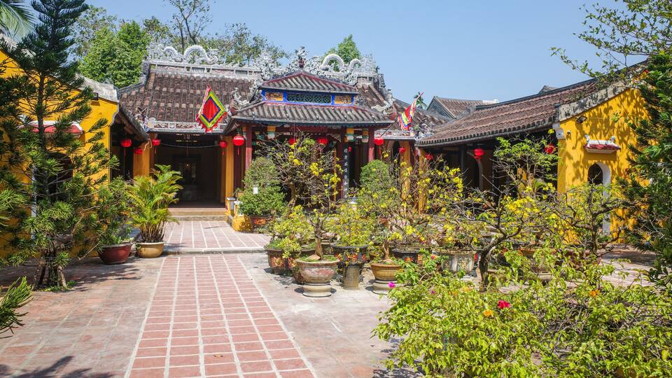 Hoi An, Vietnam - 5 Feb, 2024: Dinh Cam Pho (Cam Pho Communal House),a communal temple in Hoi An old quarter