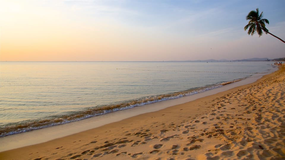 Phu Quoc Island which includes a beach, general coastal views and a sunset