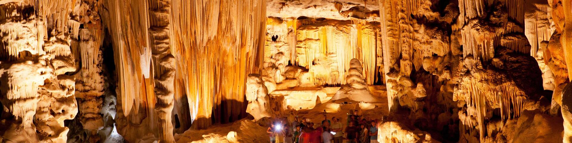 group of tourists visiting Cango Caves, South Africa