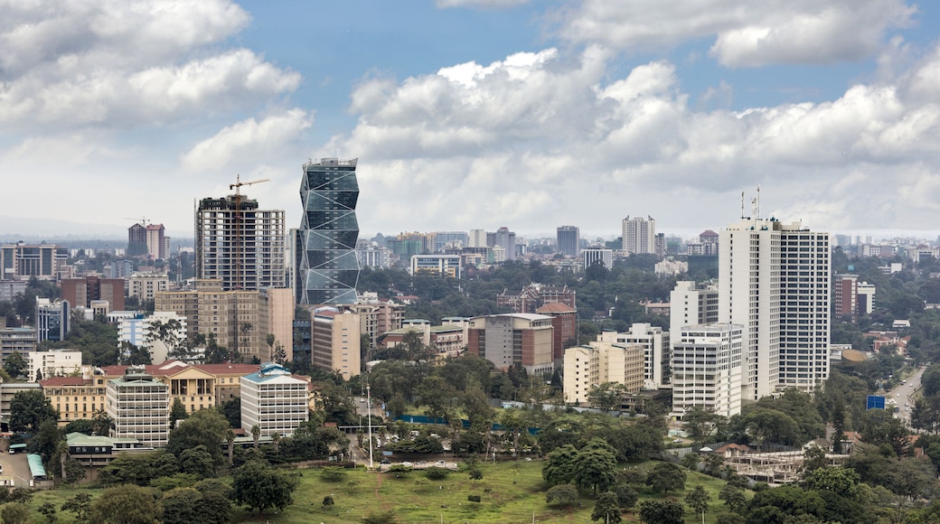 High angle view of the Kilimani district of Nairobi, Kenya.
