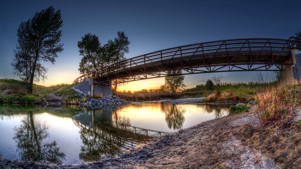 Sunset Over Fish Creek Provincial Park in Calgary