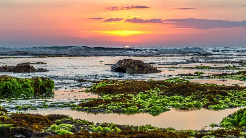 Sunset view on Batu Bolong Beach, Bali