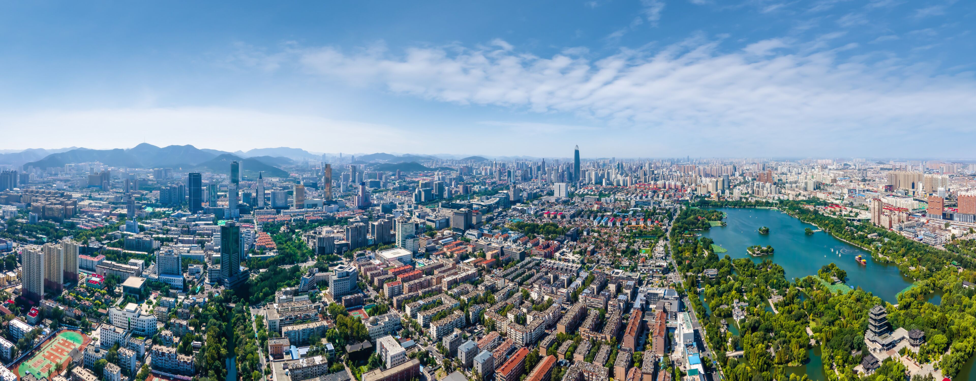Aerial photography of Jinan Daming Lake Park
