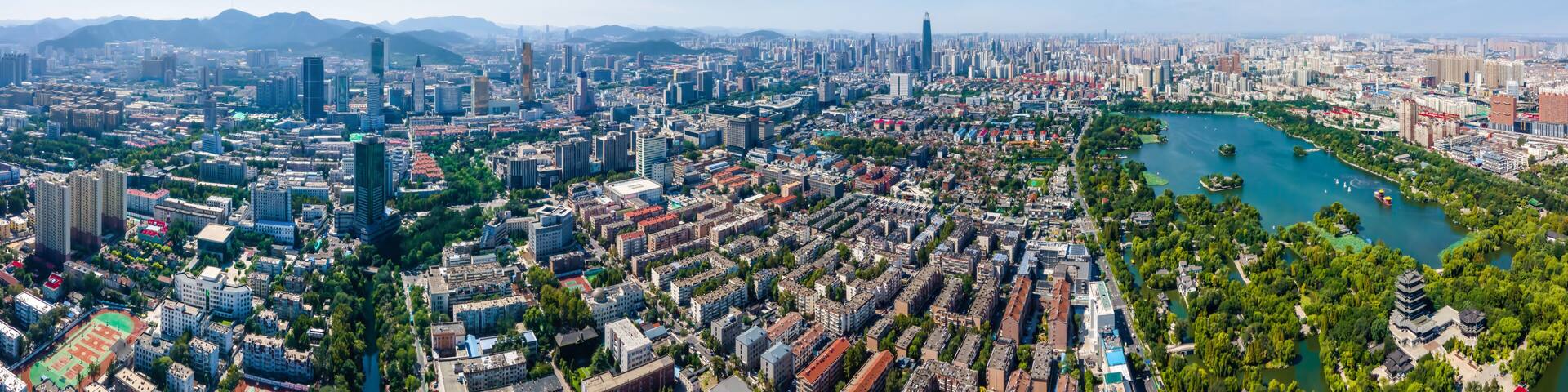 Aerial photography of Jinan Daming Lake Park