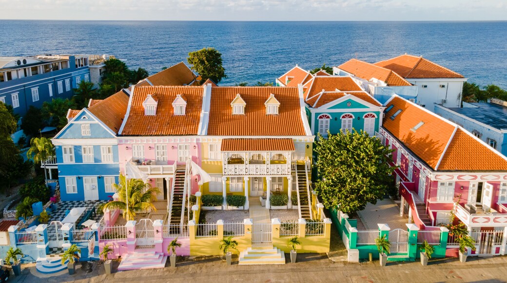 Willemstad Pietermaai Curacao, colorful buildings around Willemstad Punda and Otrobanda, multicolored homes Curacao Caribean Island