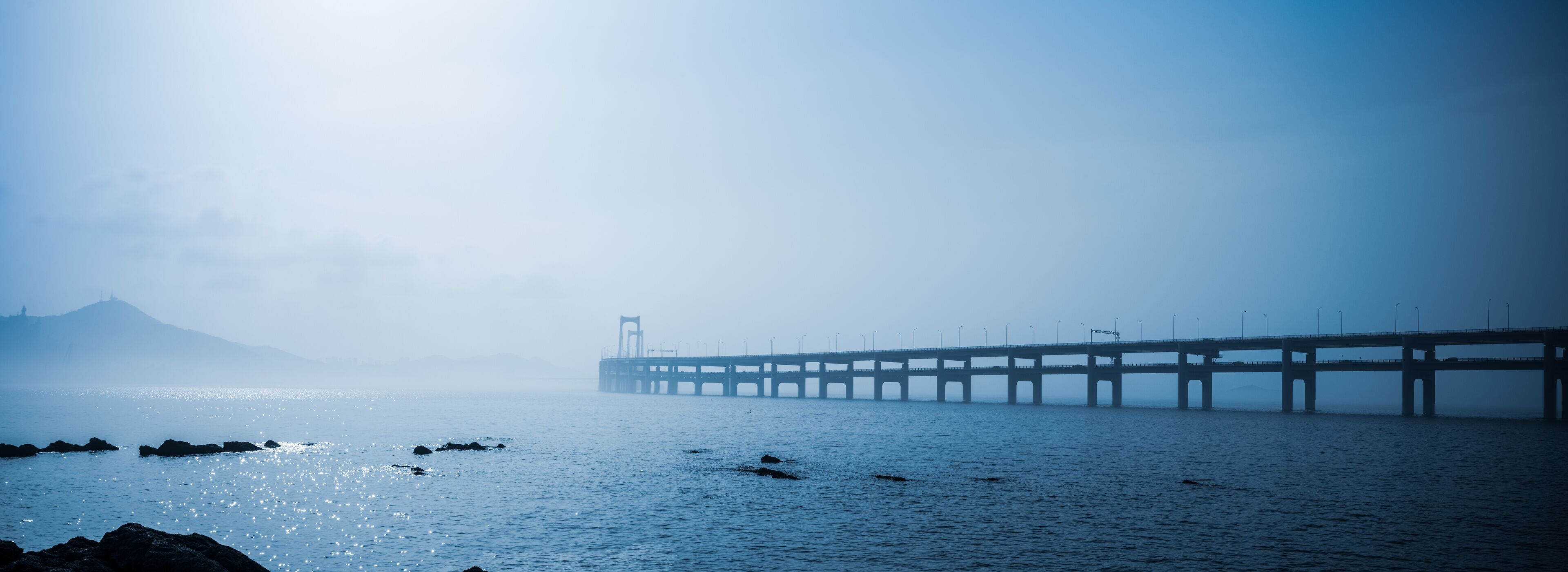 dalian bay bridge panorama