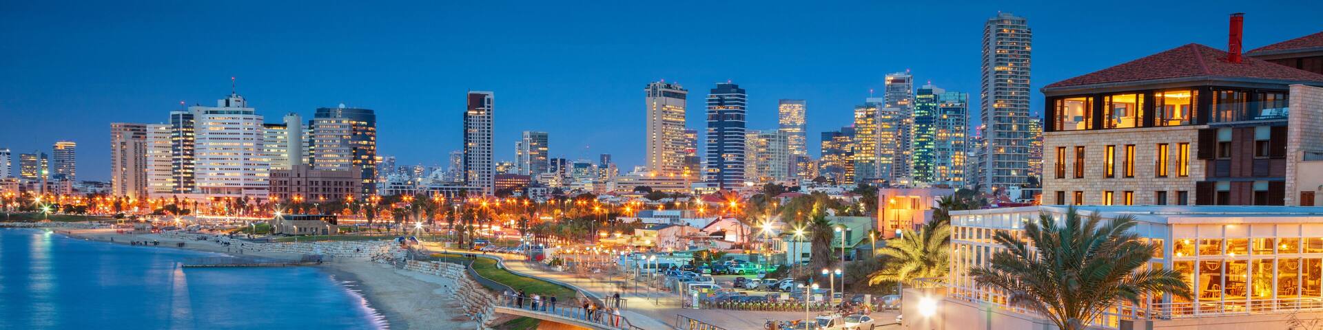Tel Aviv Skyline. Cityscape image of Tel Aviv, Israel during sunset.