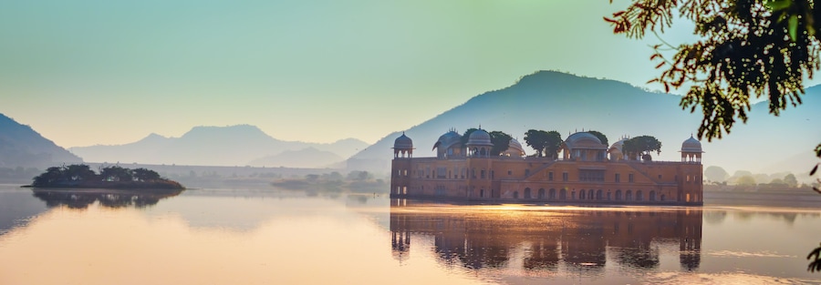 Jalmahal jaipur . famous heritage places in Jaipur, rajasthan during sunset. tourist places