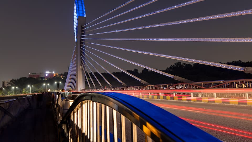 Durgam Cheruvu bridge at Hitech city, Hyderabad, is the fourth most populous city and sixth most populous urban agglomeration in India.