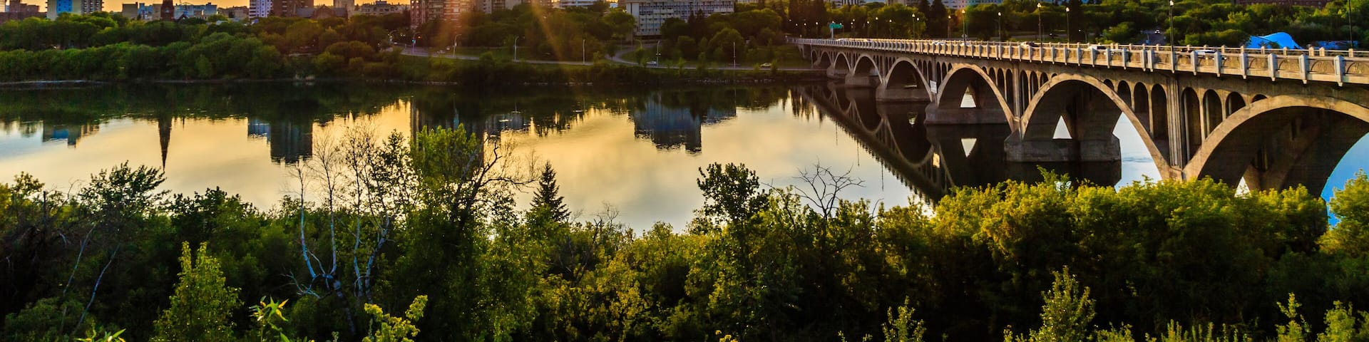 Sunset over the City of Saskatoon