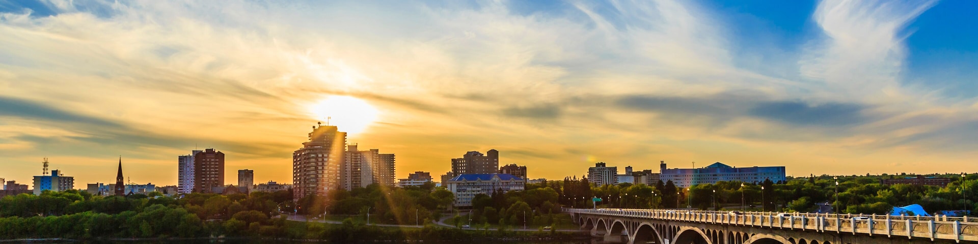 Sunset over the City of Saskatoon