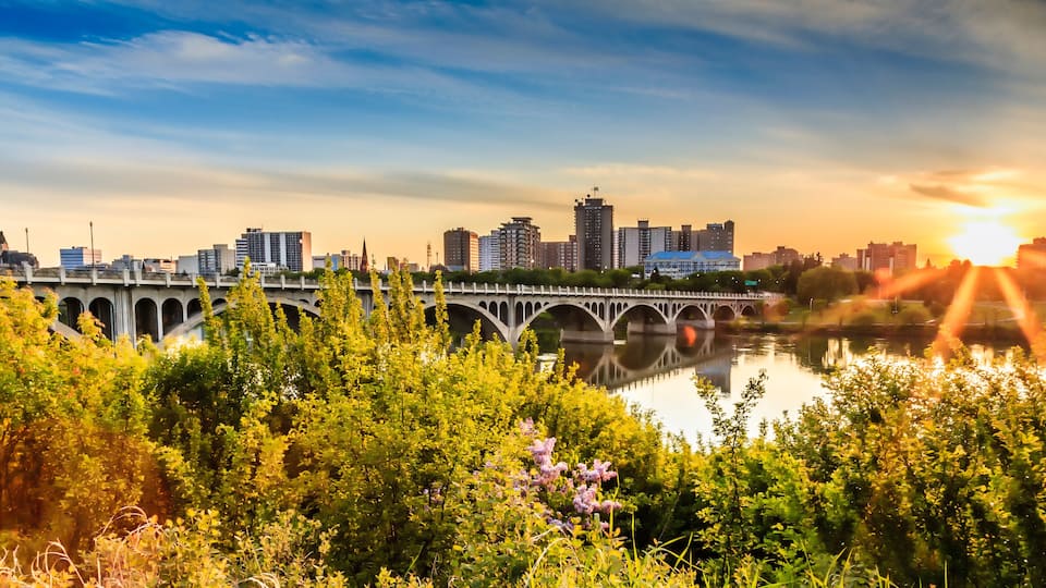 Sunset over the City of Saskatoon