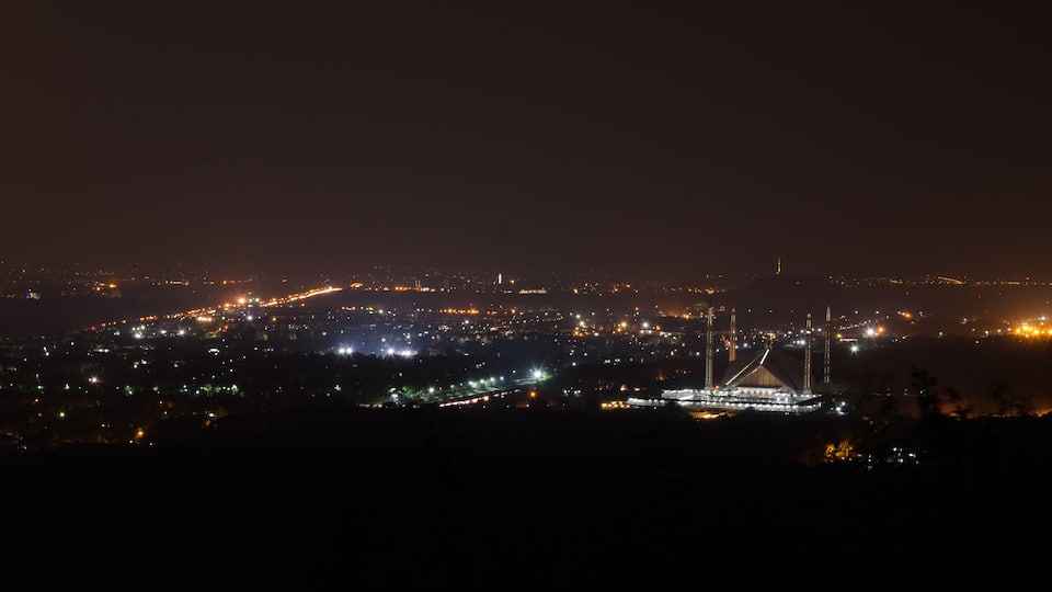 View of Islamabad City at Night View from Daman-e-Koh, Islamabad, Pakistan