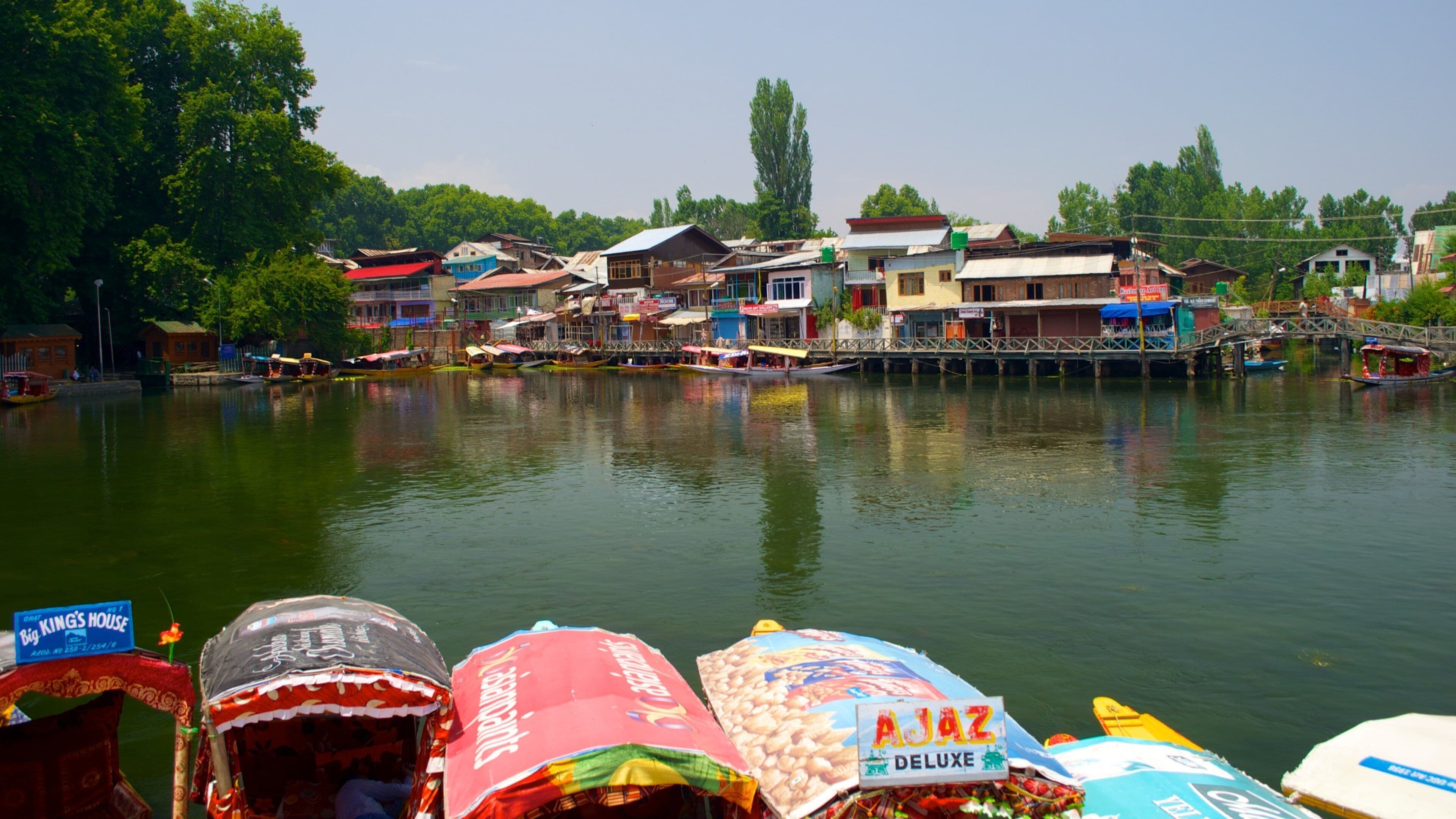 Srinagar showing a lake or waterhole and a house