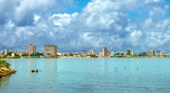 View of the Treichville district skyline of the capital city of Abidjan, Côte d'Ivoire