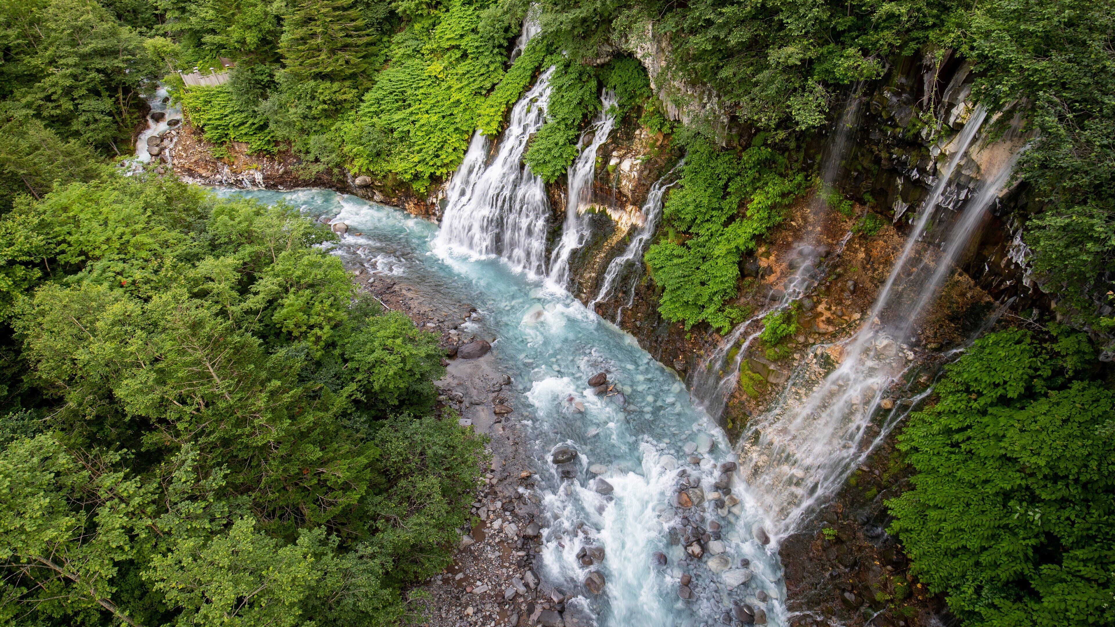 Shirogane Onsen featuring rapids, a river or creek and a waterfall