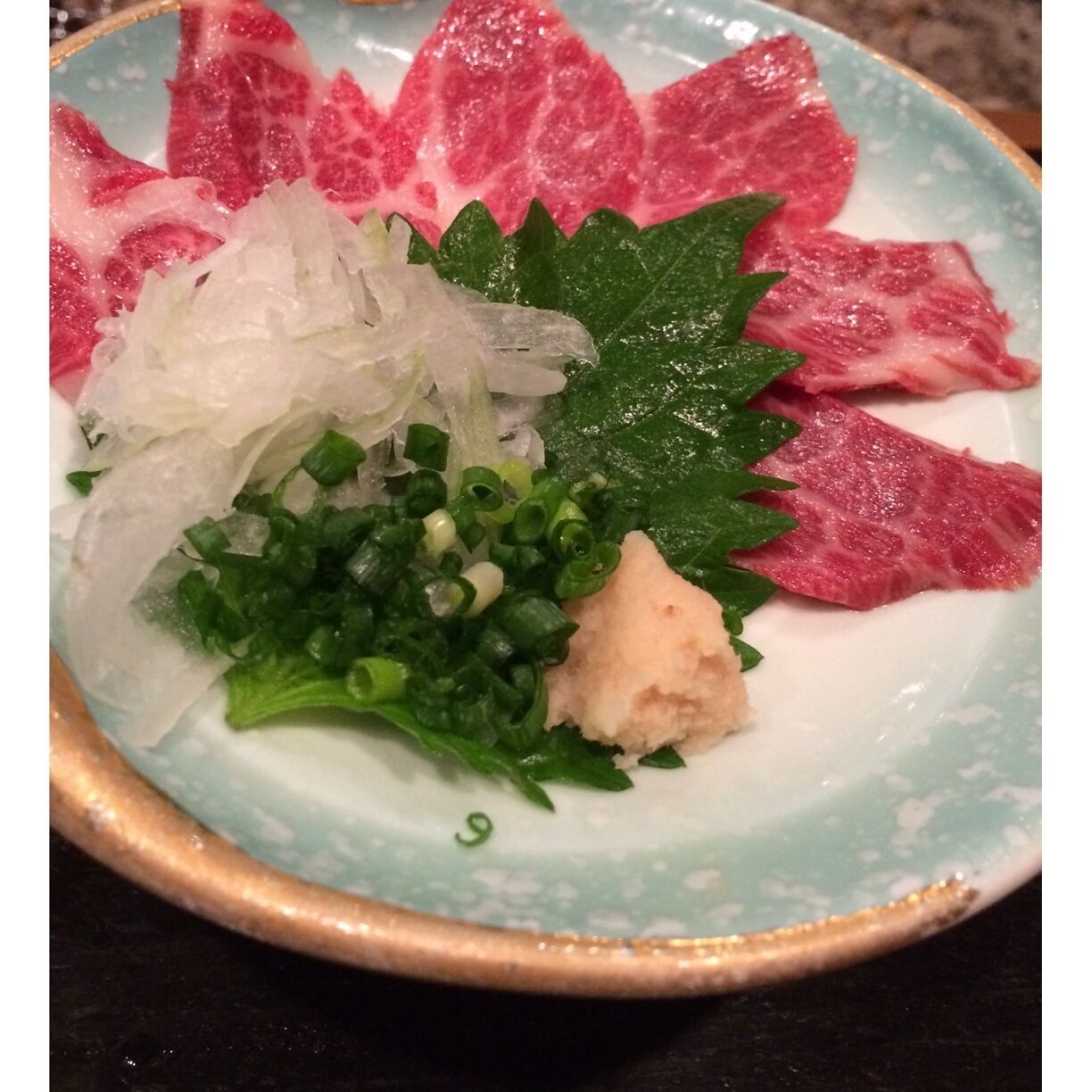 Basashi! (horse meat sashimi)