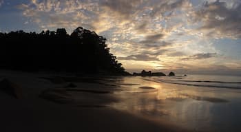 Teluk Cempedak Beach during sunrise in Kuantan, Pahang, Malaysia