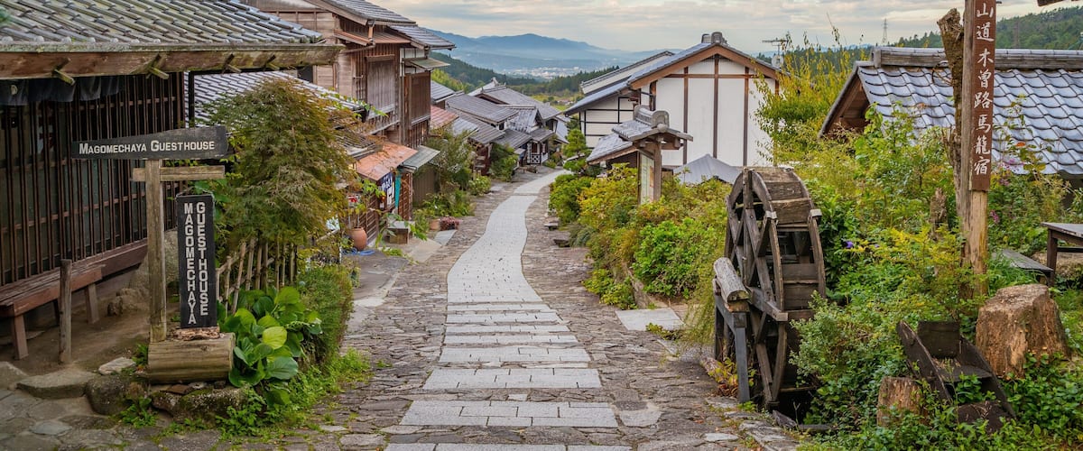 Magome featuring a small town or village