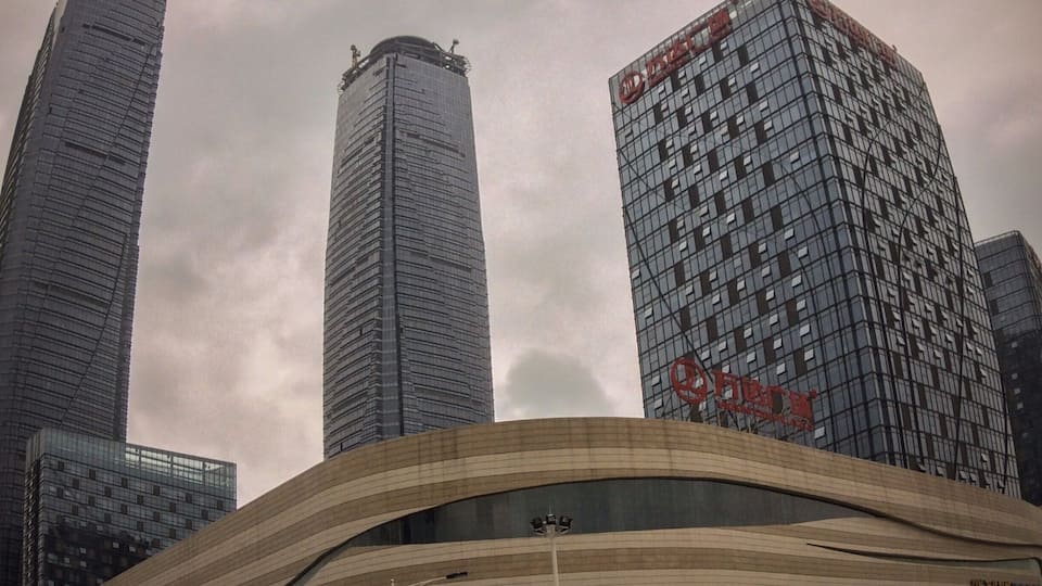 The Wanda Plaza comes complete with an IMAX theatre. Soon, Kunming will look just like every other city in the world...just a bit more crowded.
The Wanda Plaza towers, when completed, will be the 88th and 89th tallest skyscrapers in the world.