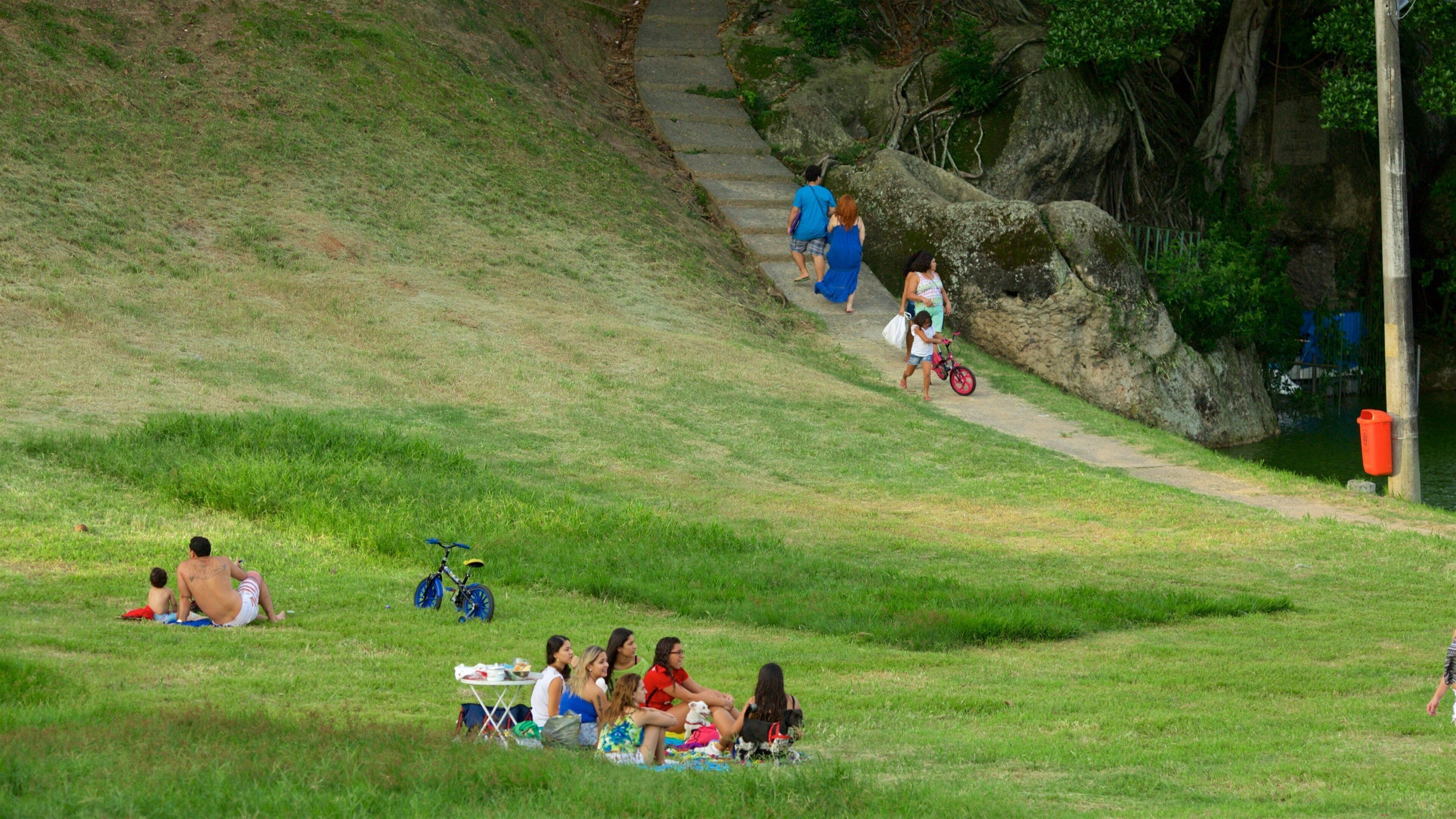 Zona Norte which includes picnicing and a garden as well as a small group of people