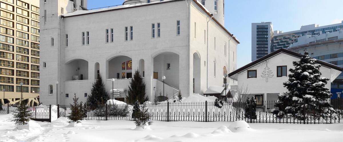 Saint Sergius of Radonezh cathedral at Khodynka Field. Moscow, Russia