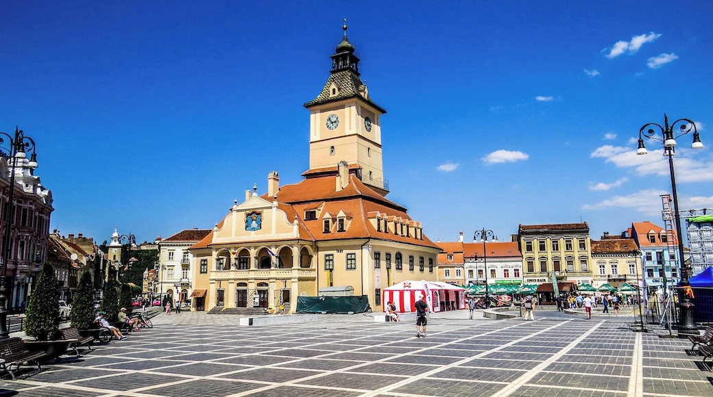 Town Hall Square in Brasov, Romania.