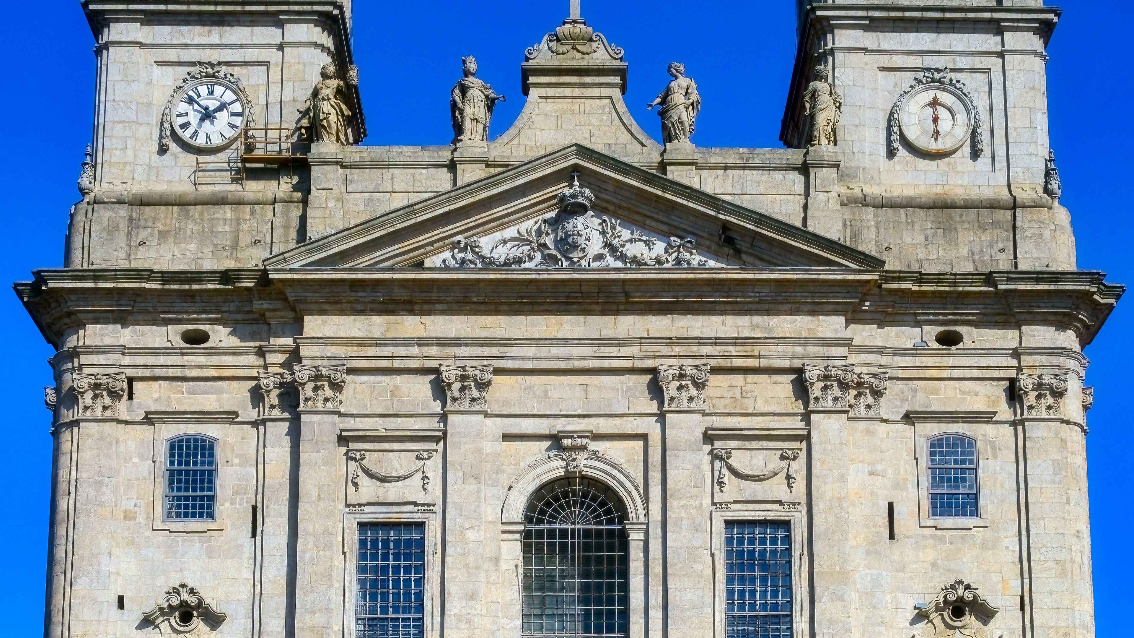 Facade feature of the Our Lady of Lapa church in Oporto, Portugal