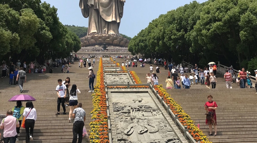 The Ling Shan giant Buddha statue is one of the largest in the world at 88m tall. It is located near Wuxi and is a favorite spot for local tourists and the occasional foreign tourist. The views from the top of the hill and base of the statue are worth the 217 steps up.